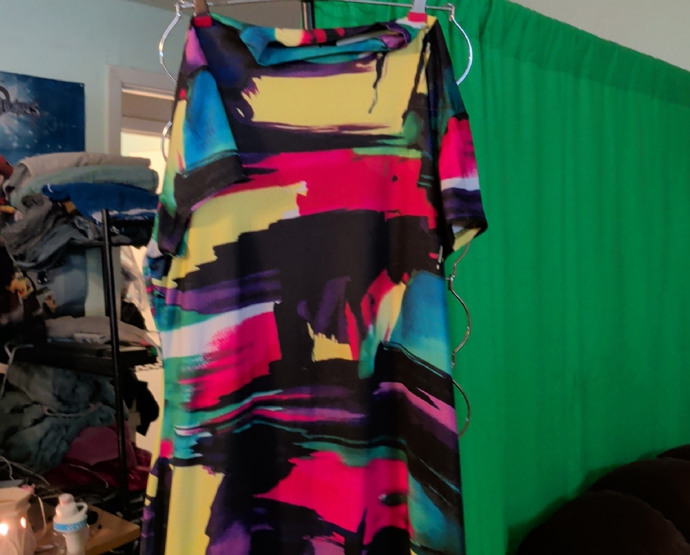 SHEIN Vibrant Brushstroke Maxi Dress